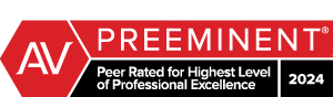 2023 AV Martindale-Hubbell badge: Peer rated for highest level of professional excellence.